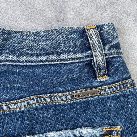 Kancan Ultra High Rise Shorts Womens S Raw Hem Distressed Shortie Cut Off Denim - Picture 6 of 10